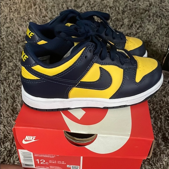 Nike Other - Nike Yellow and Blue Dunk Sneakers Low-Top Leather